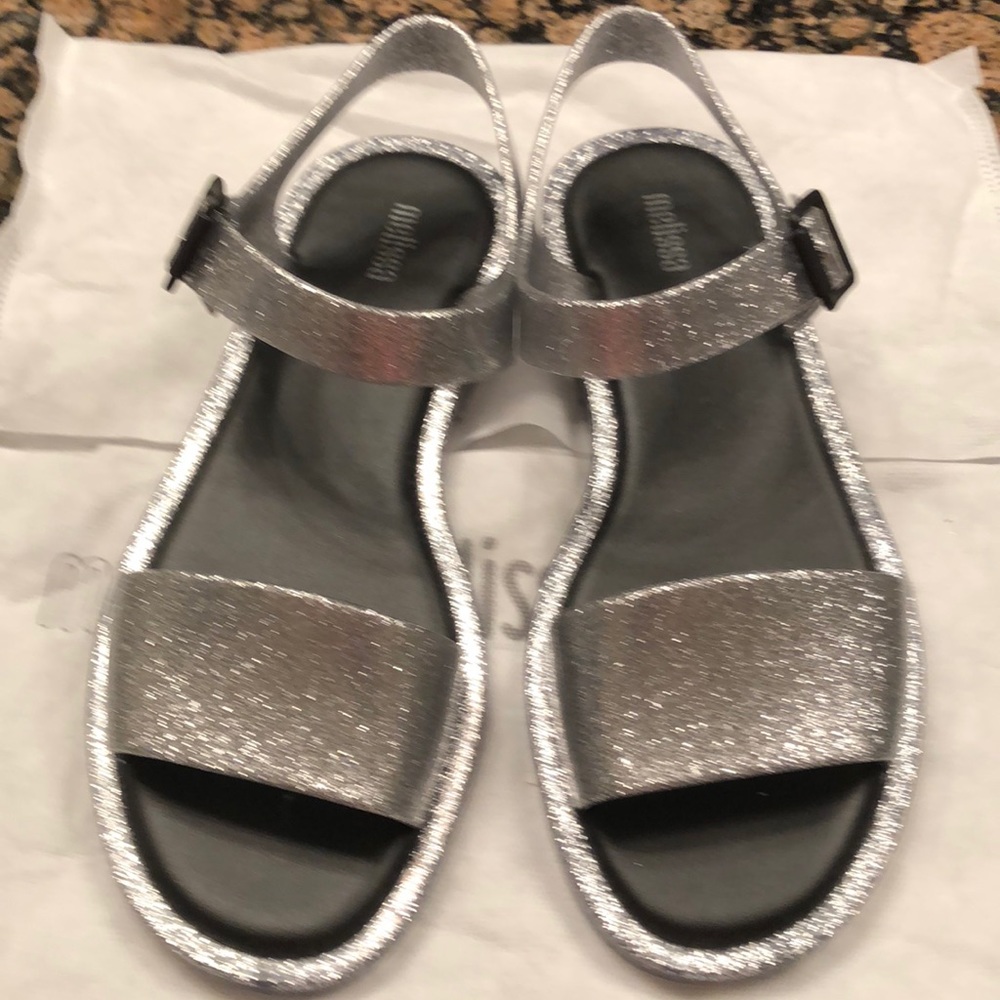 Melissa Silver Glitter Sandals